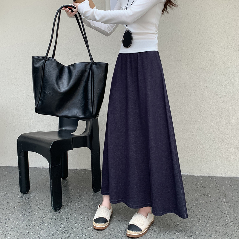 ロングスカート シンプルフレアスカート