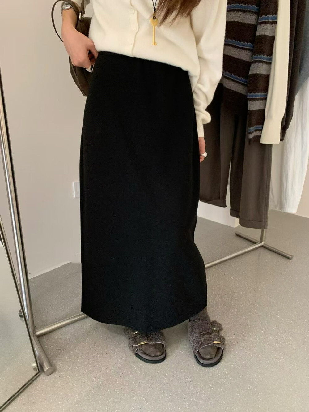 ロングスカート シンプル美シルエットロングタイトスカート